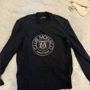 Club Monaco Black Crewneck Sweater Minimalist Design